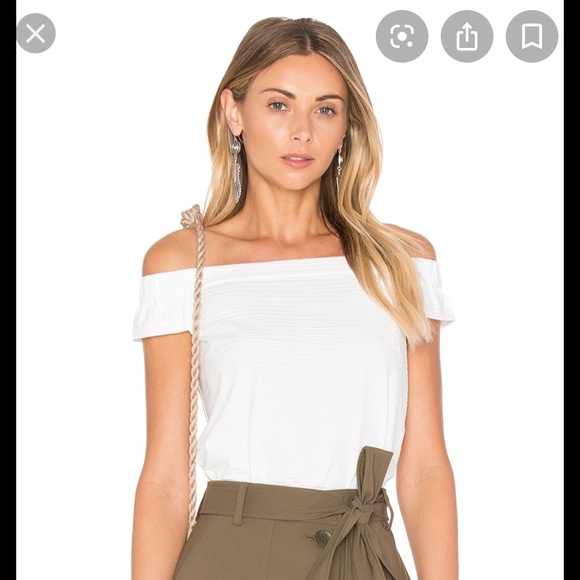 Tibi Tops - White tibi shoulder top S